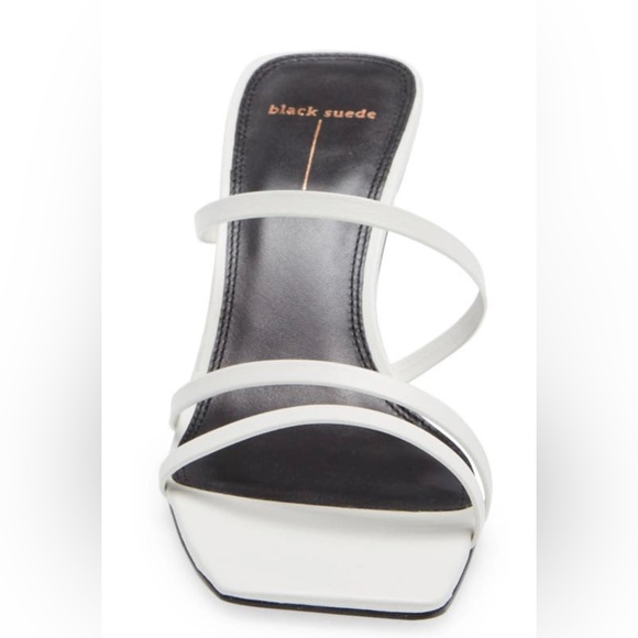 Black Suede Studio Brand New; 41 Felicity Calfskin Strappy Slide white Sandals - Picture 4 of 9
